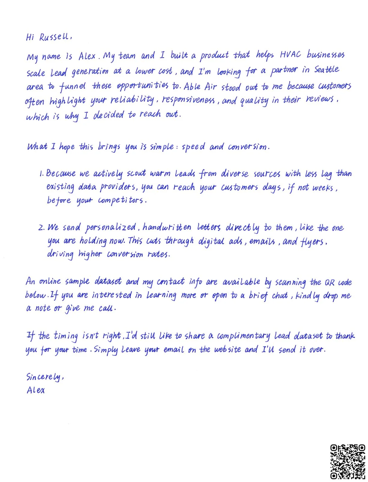 Full handwritten letter